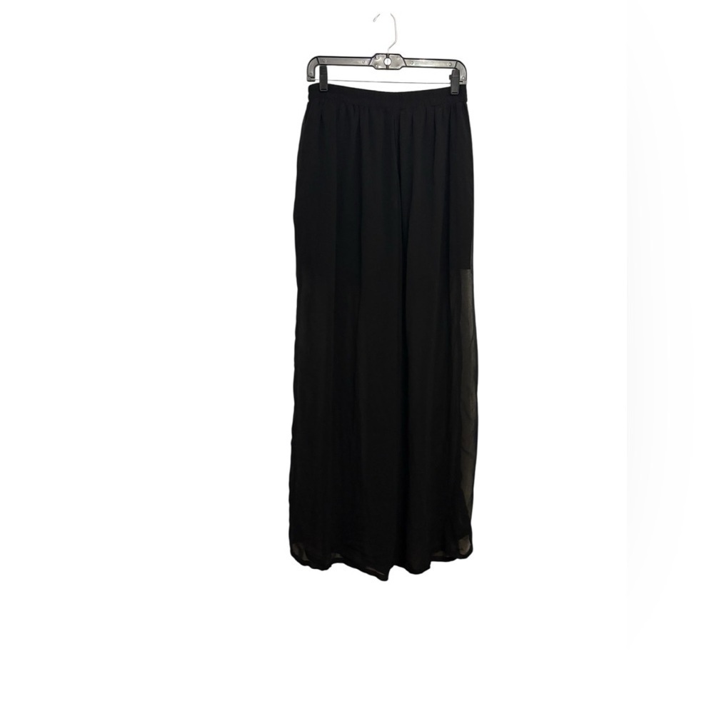 Sheer Black Wide Leg Pants for Women - Picture 2 of 2